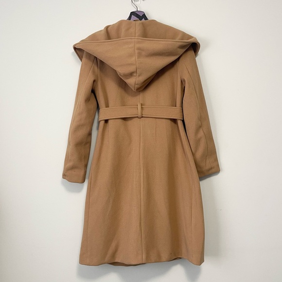 Brave Soul Long Hooded Wrap Coat Camel Size Small - Picture 6 of 11